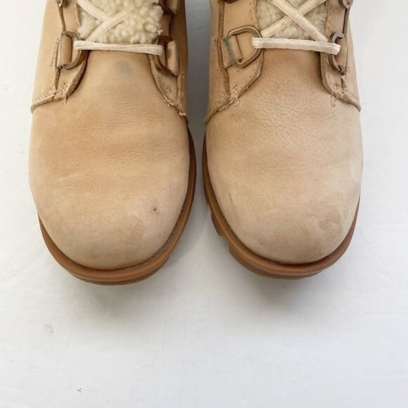 Sorel Phoenix Short Lace Lux Blush Boots Sheepskin Lined Size 8.5 Durable Winter - Picture 6 of 11